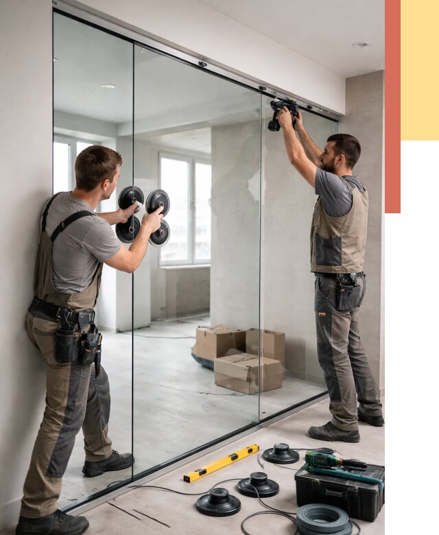 Монтаж стеклянных перегородок в Стрежевом от 6627 руб. | ОТДЕЛОЧНИК-Стж