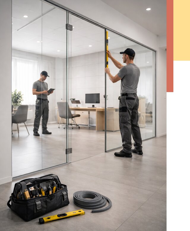 Цельностеклянные перегородки под ключ в Стрежевом от 9685 руб. — монтаж и цены | ОТДЕЛОЧНИК-Стж