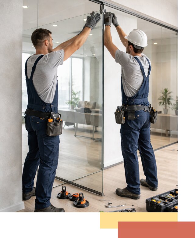 Безрамные стеклянные перегородки под ключ в Стрежевом