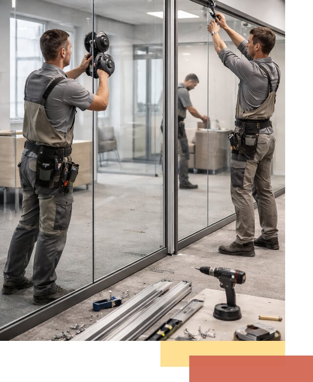 Стеклянные офисные перегородки под ключ в Стрежевом