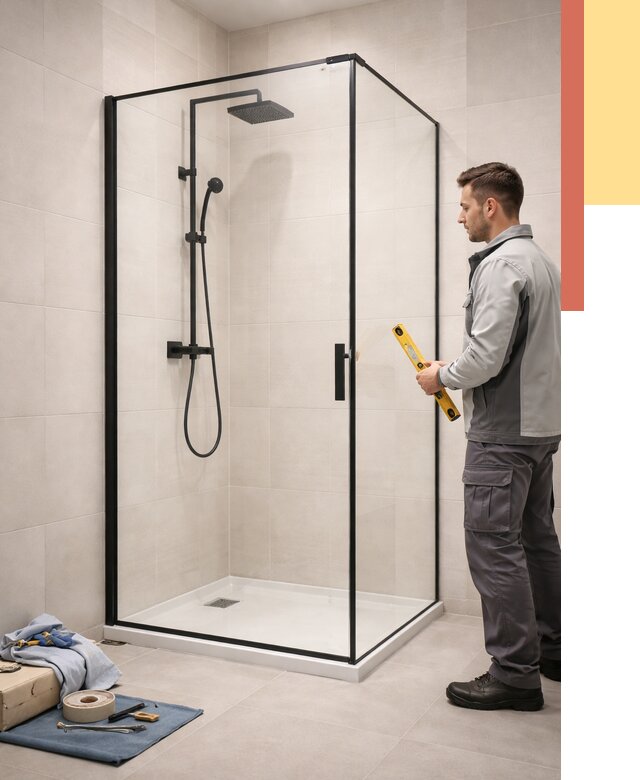 Стеклянные перегородки для душа в Стрежевом от 12744 руб. | Монтаж под ключ — ОТДЕЛОЧНИК-Стж