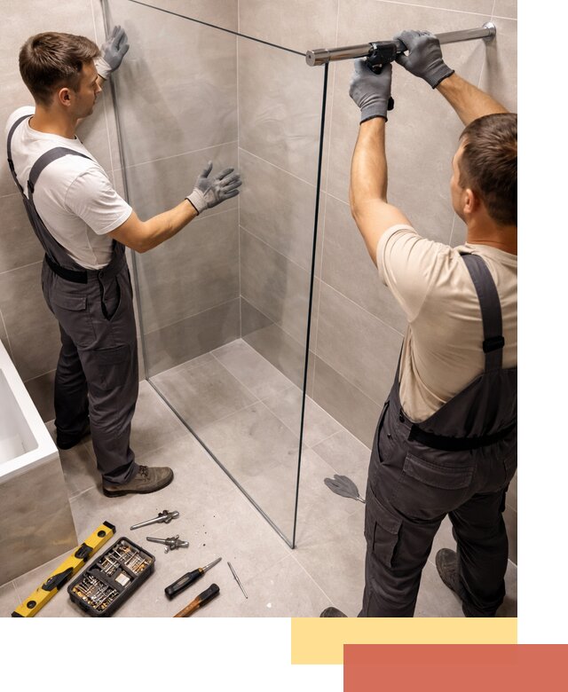 Стеклянные перегородки для душа в Стрежевом — изготовление и монтаж