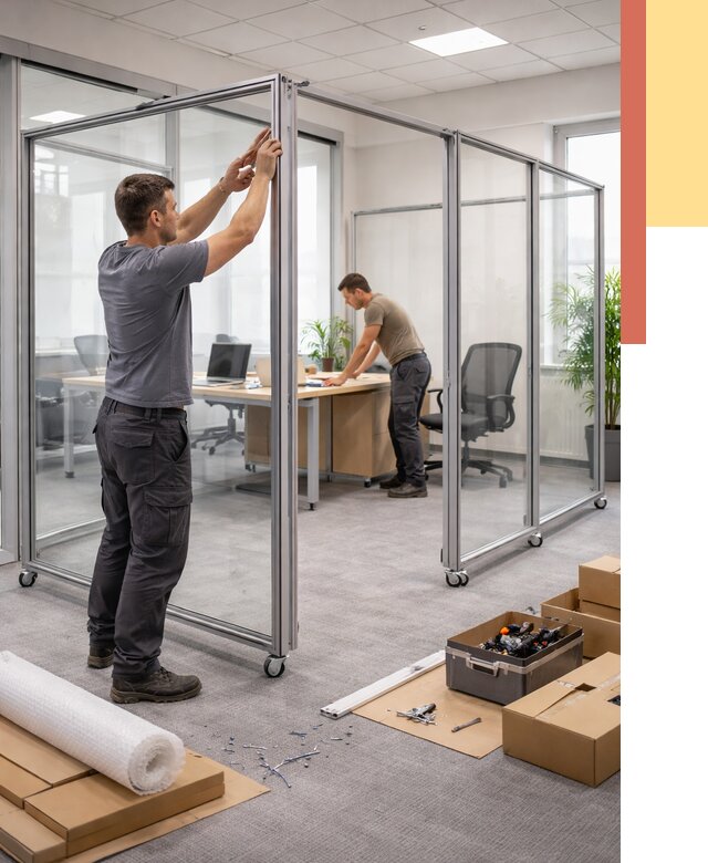 Мобильные офисные перегородки в Стрежевом от 12744 руб. — установка под ключ | ОТДЕЛОЧНИК-Стж