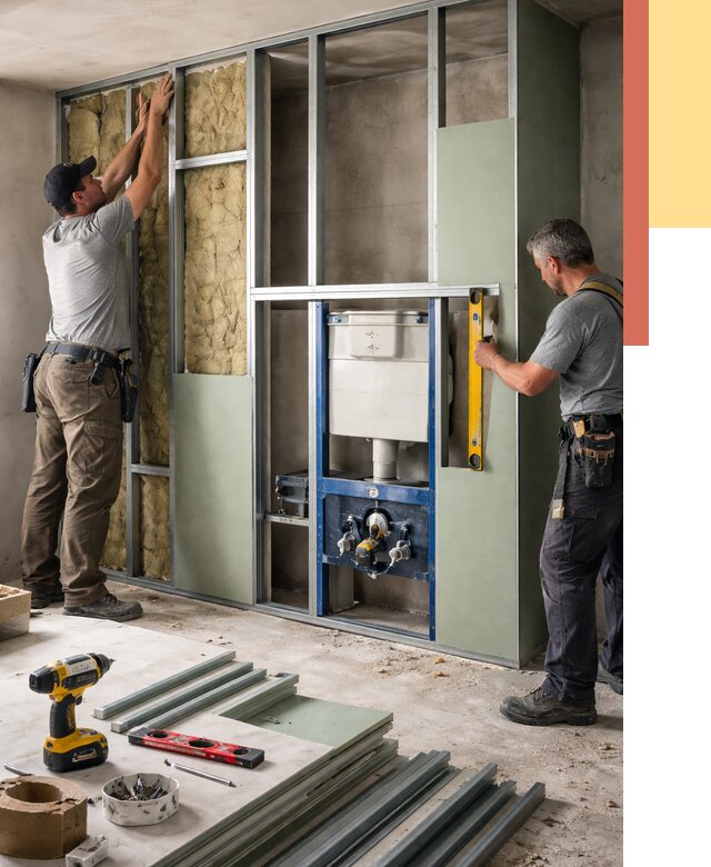 Установка сантехнических перегородок в Стрежевом от 8666 руб. | ОТДЕЛОЧНИК-Стж