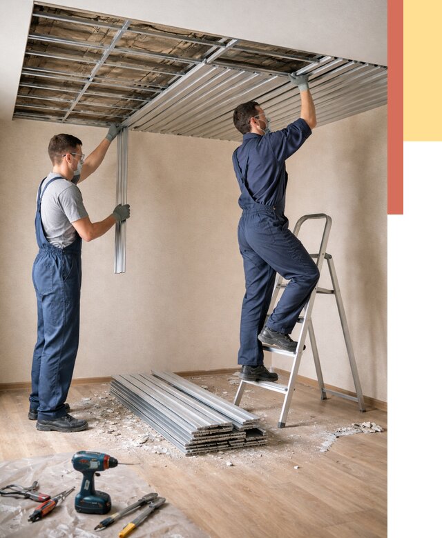 Демонтаж реечного потолка в Стрежевом от 4588 руб. быстро и недорого | ОТДЕЛОЧНИК-Стж