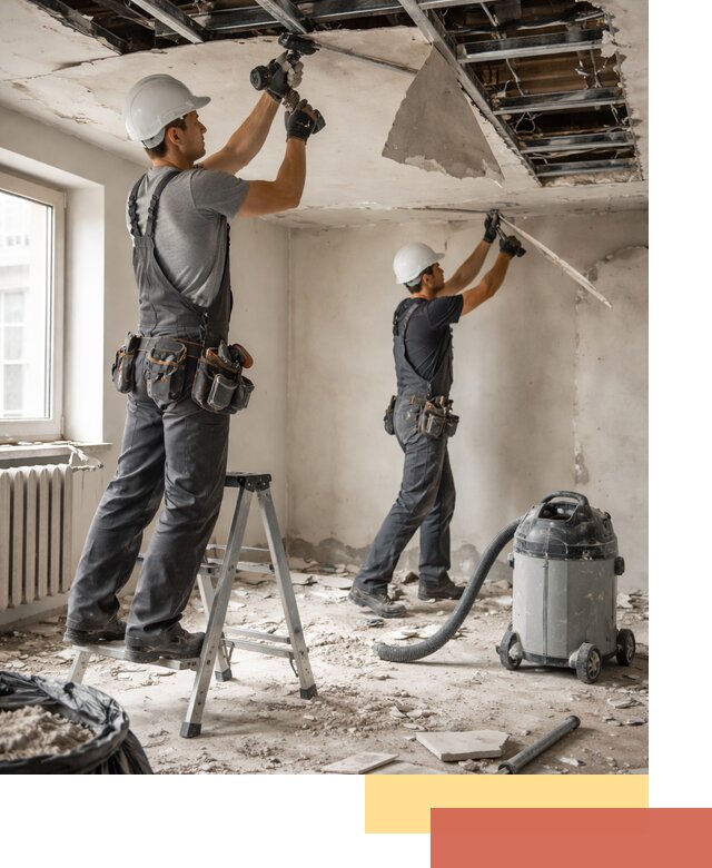 Демонтаж гипсокартонного потолка в Стрежевом быстро и аккуратно