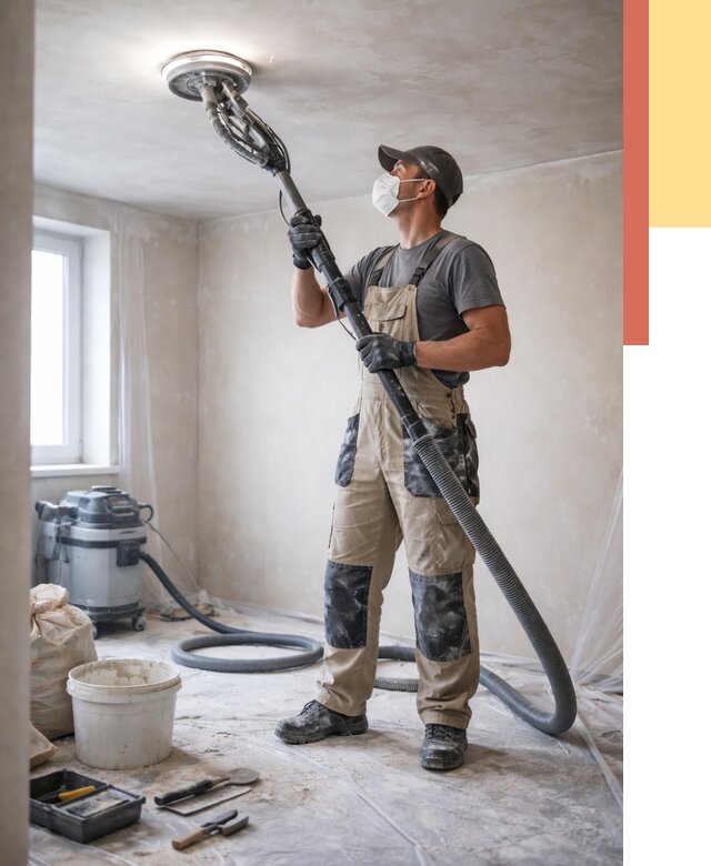 Шлифовка потолка в Стрежевом от 3568 руб. — услуги шлифования потолка | ОТДЕЛОЧНИК-Стж