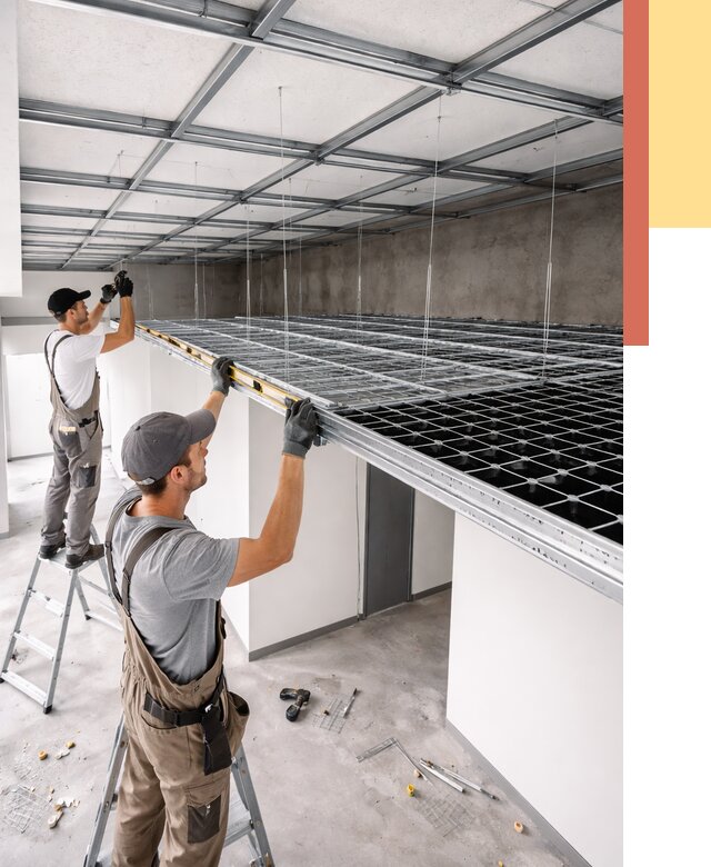 Монтаж потолка грильято в Стрежевом от 459 руб./м² — быстрая сборка под ключ | ОТДЕЛОЧНИК-Стж