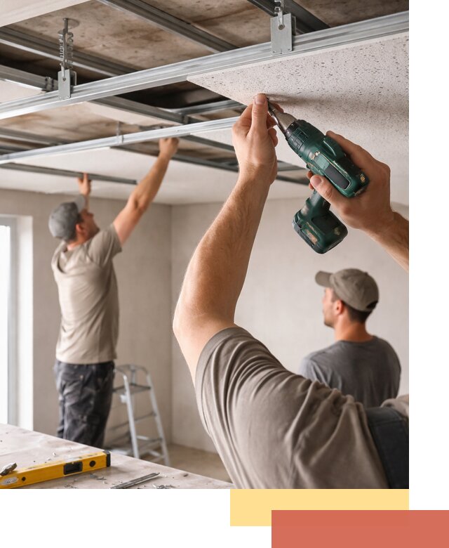 Монтаж акустического потолка в Стрежевом под ключ