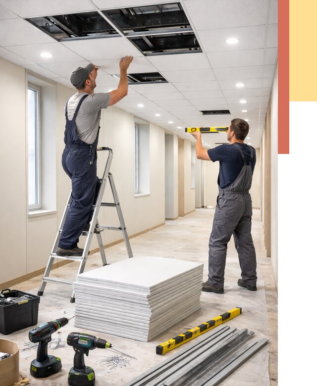 Ремонт потолка Армстронг в Стрежевом от 4588 руб. — быстро и недорого | ОТДЕЛОЧНИК-Стж