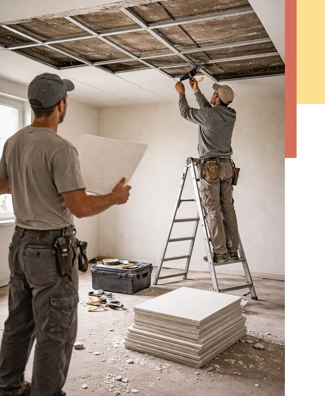 Замена плит подвесного потолка в Стрежевом от 1784 руб. быстро и недорого | ОТДЕЛОЧНИК-Стж