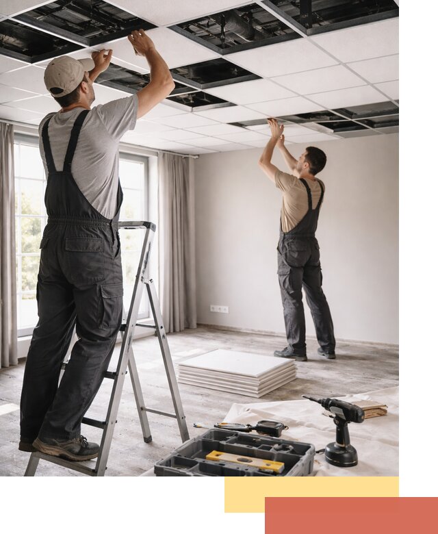 Замена плит подвесного потолка в Стрежевом быстро и качественно