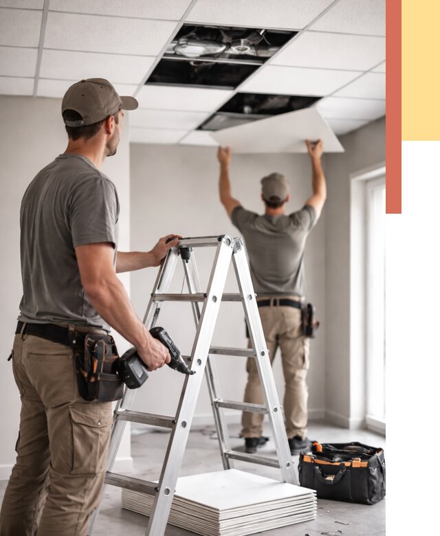 Обслуживание подвесного потолка в Стрежевом от 3568 руб. — быстро и недорого | ОТДЕЛОЧНИК-Стж