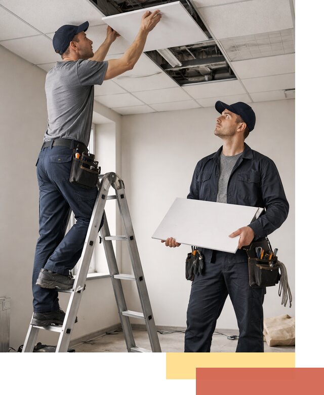 Обслуживание подвесного потолка в Стрежевом — ремонт и чистка