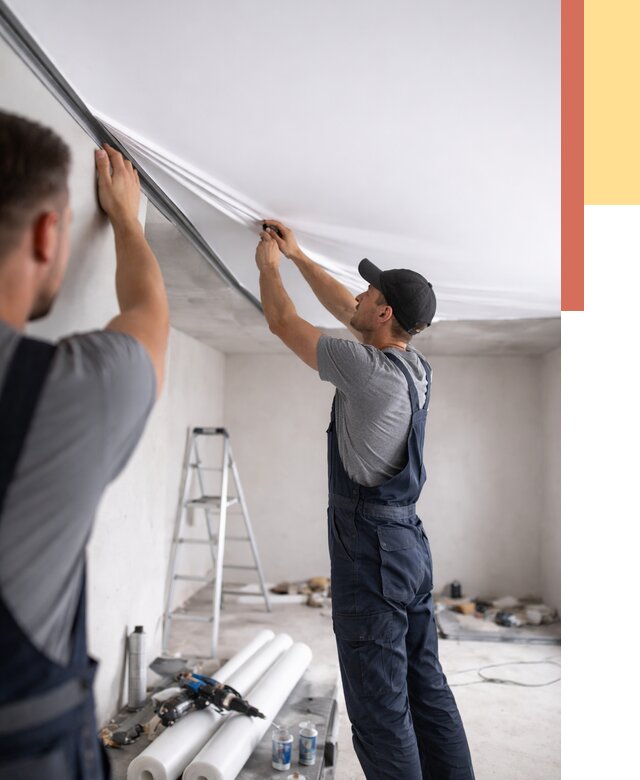 Монтаж матового натяжного потолка в Стрежевом от 4588 руб./м² — быстро и недорого | ОТДЕЛОЧНИК-Стж