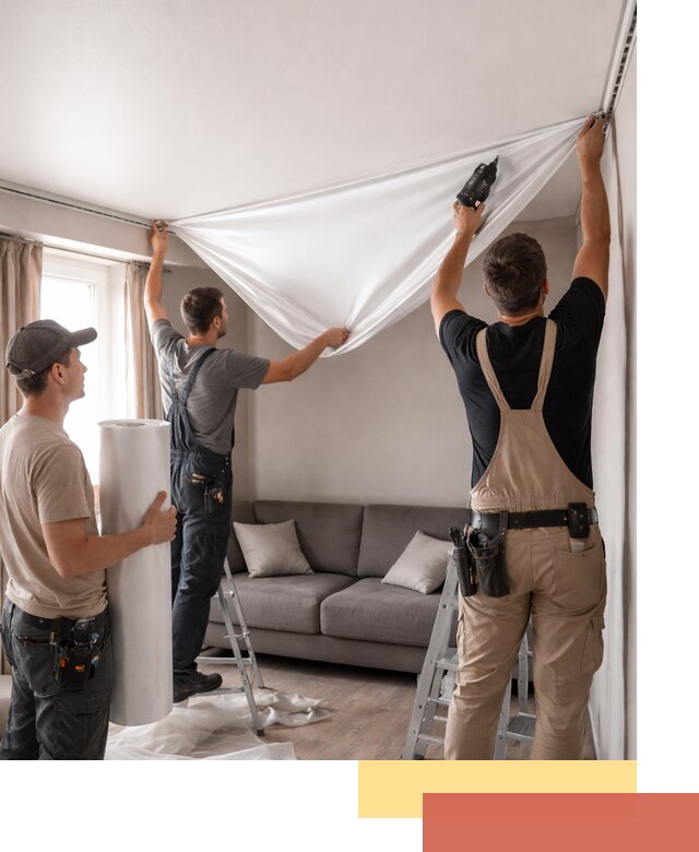 Монтаж сатинового натяжного потолка в Стрежевом качественно и быстро