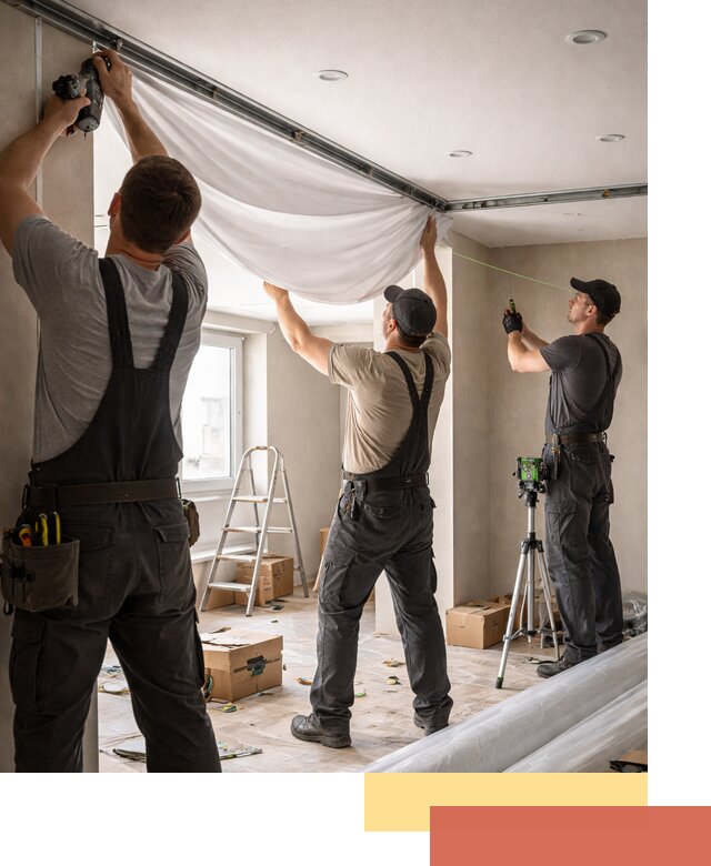 Монтаж парящего натяжного потолка под ключ в Стрежевом