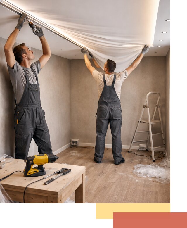 Монтаж натяжного потолка с подсветкой в Стрежевом цена и сроки