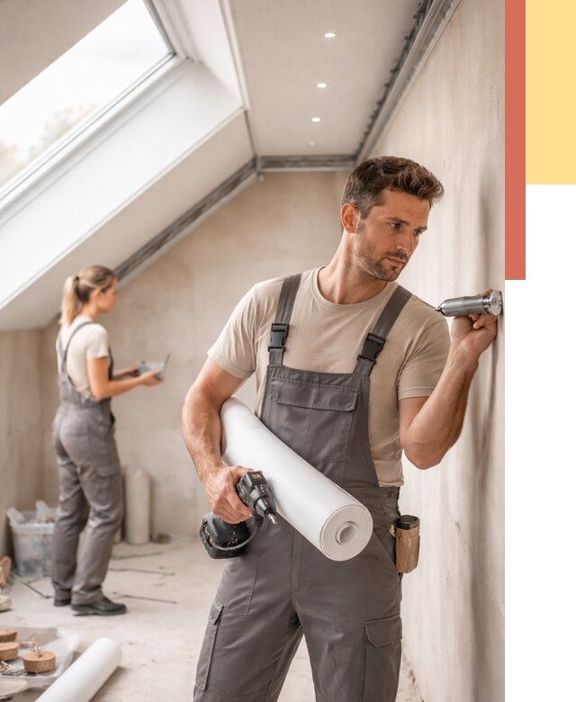 Монтаж натяжного потолка на мансарде в Стрежевом от 3568 руб. | ОТДЕЛОЧНИК-Стж