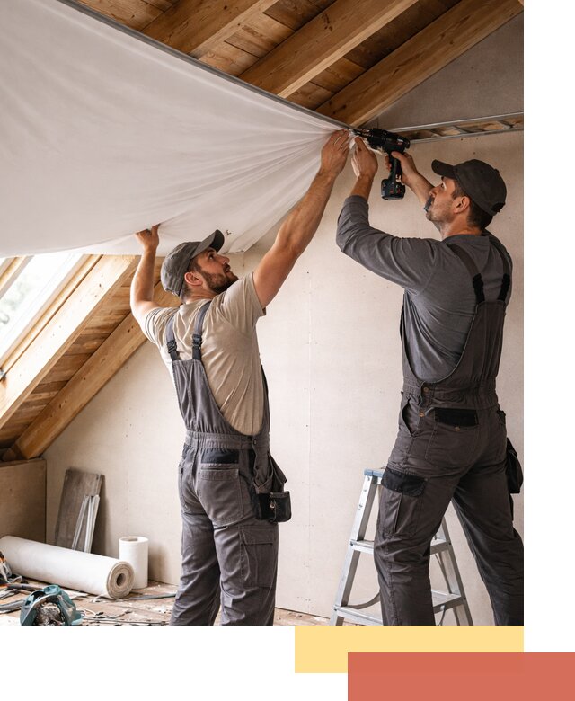 Монтаж натяжного потолка в мансарде в Стрежевом