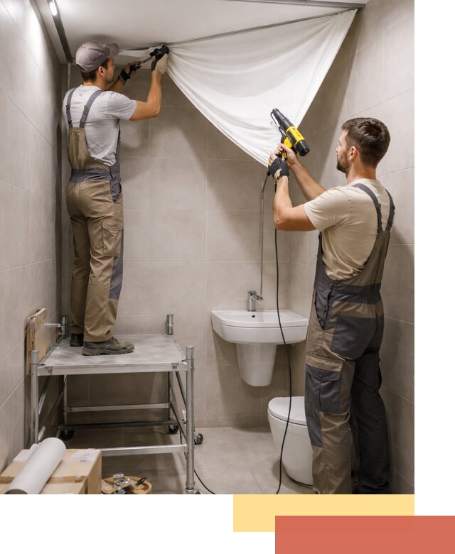 Монтаж натяжного потолка в санузле в Стрежевом