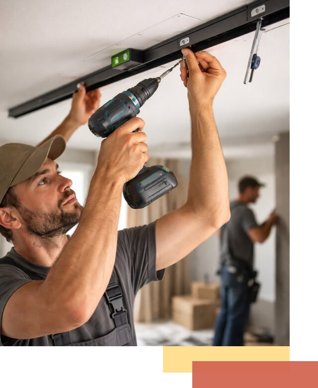 Установка трековых светильников в натяжной потолок в Стрежевом