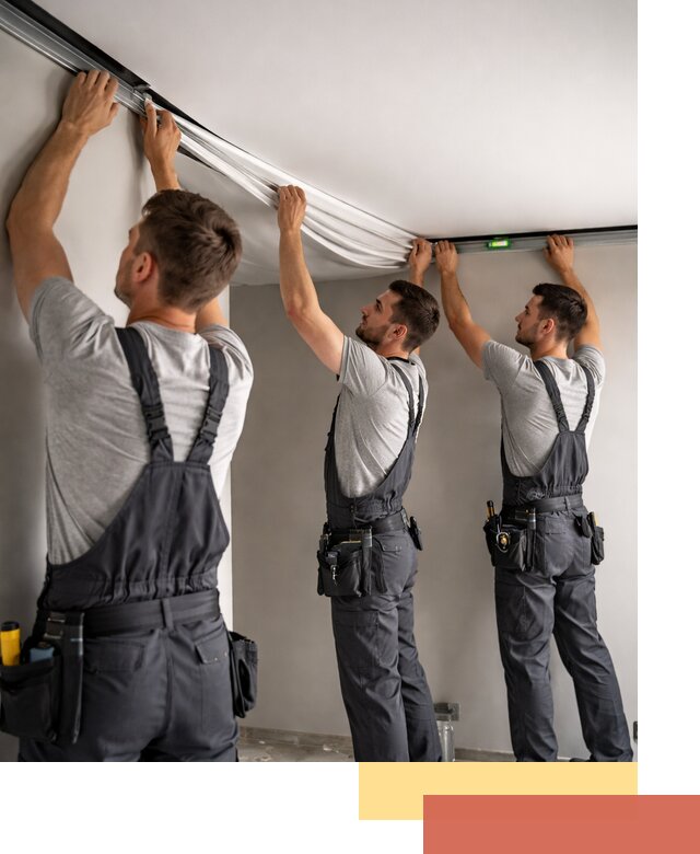 Теневые натяжные потолки в Стрежевом: монтаж и отделка быстро и качественно