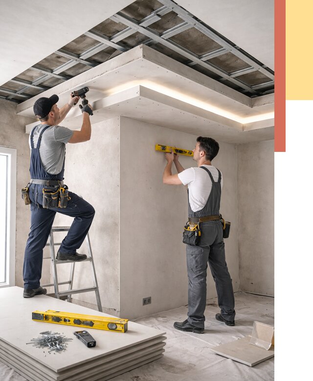 Двухуровневый потолок из гипсокартона в Стрежевом от 1478 руб. под ключ | ОТДЕЛОЧНИК-Стж