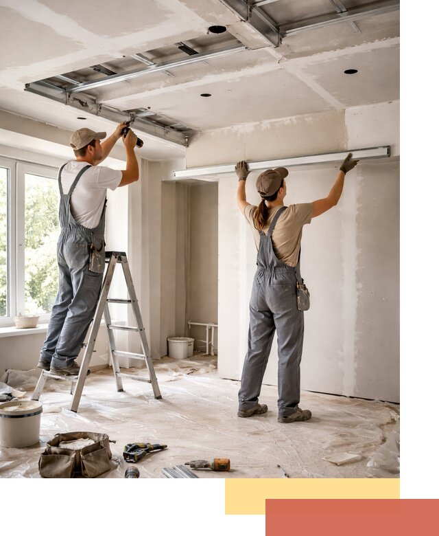 Монтаж многоуровневого потолка из гипсокартона в Стрежевом