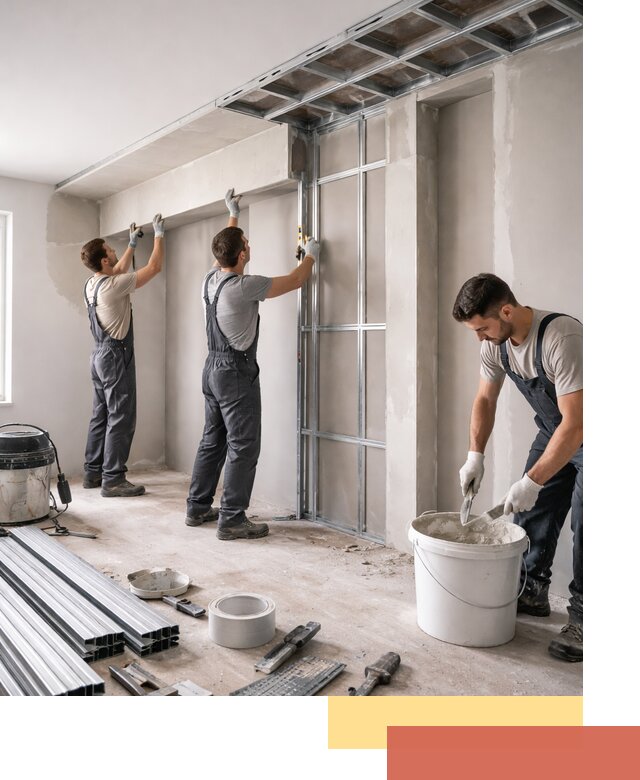 Монтаж потолка из гипсокартона с нишей в Стрежевом