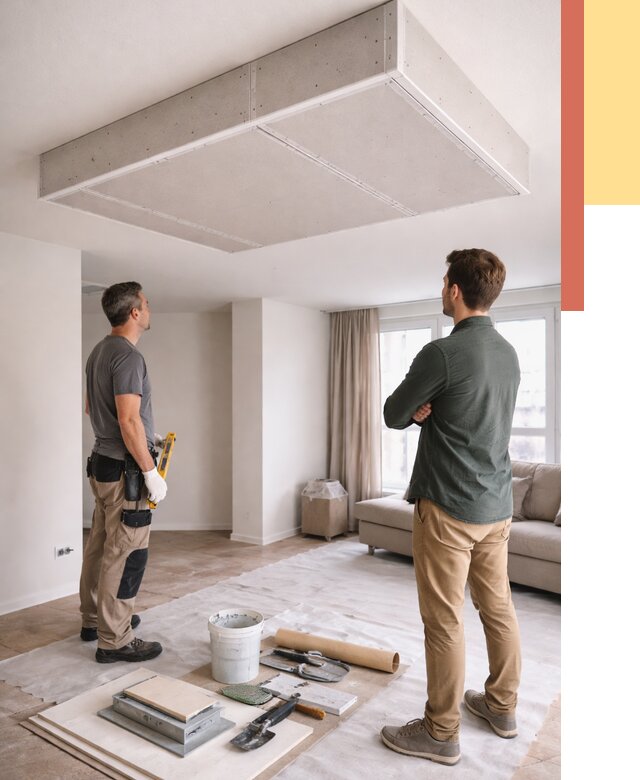 Короб на потолке из гипсокартона в Стрежевом от 2243 руб. — монтаж и услуги под ключ | ОТДЕЛОЧНИК-Стж