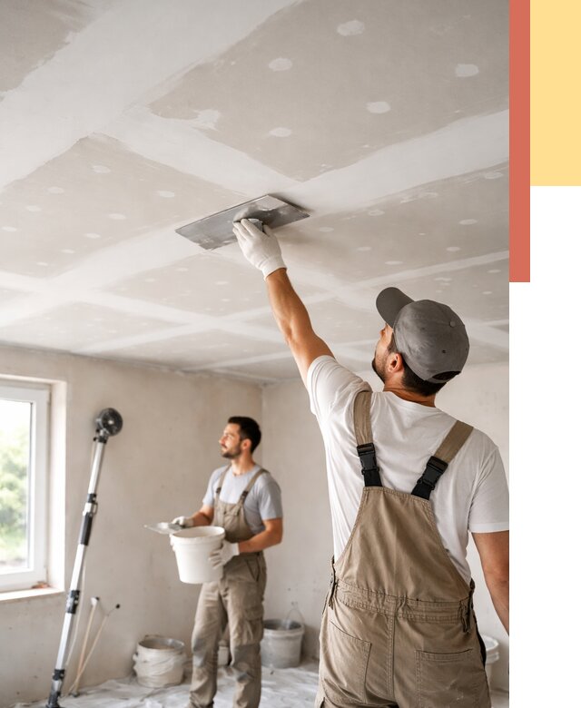 Шпаклевка потолка из гипсокартона в Стрежевом от 3262 руб./м2 — услуги под ключ | ОТДЕЛОЧНИК-Стж