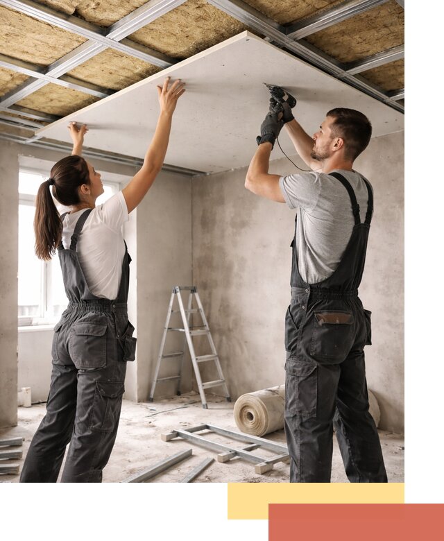 Звукоизоляция потолка из ГКЛ в Стрежевом профессионально и надежно