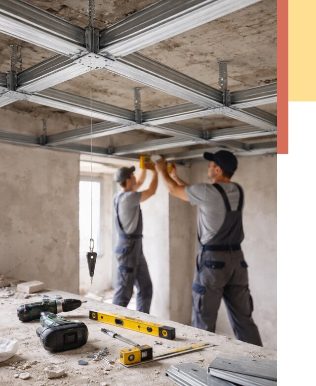 Монтаж каркаса потолка из профиля в Стрежевом от 4588 руб. — услуги ОТДЕЛОЧНИК-Стж