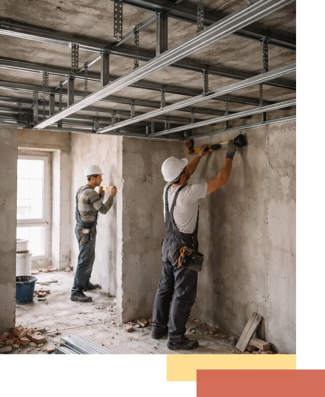 Монтаж каркаса потолка из профильного профиля в Стрежевом