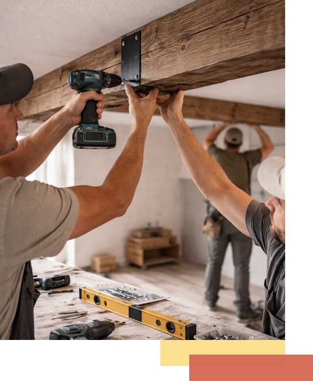 Монтаж декоративных потолочных балок в Стрежевом