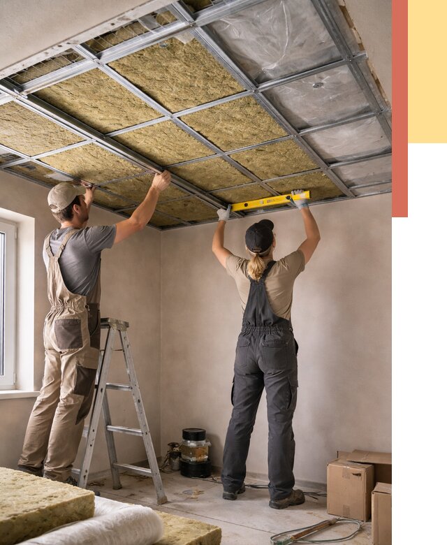 Шумоизоляция потолка в Стрежевом от 1274 руб. под ключ — услуги ОТДЕЛОЧНИК-Стж